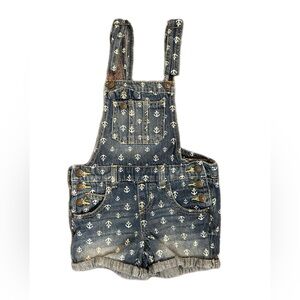 Lei Blue Denim Anchor Overalls and Osh Kosh blush pink beachy romper bundle